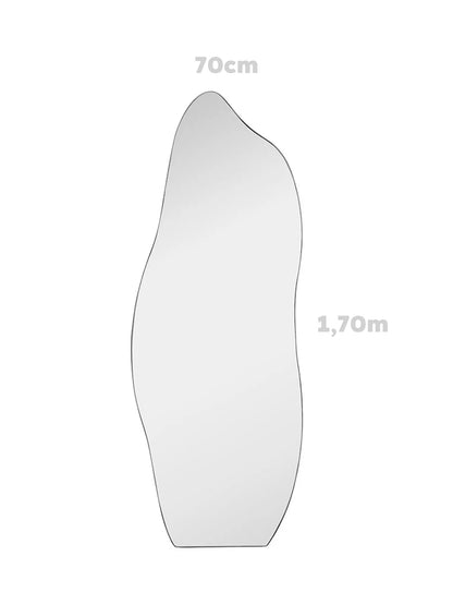 Großer organischer Dekospiegel – Flamme – Ganzkörperansicht – 70 x 170 cm – Ausverkauf